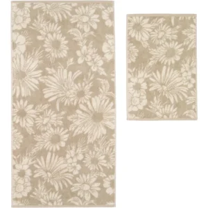 Am billigsten ✔️ Cawö Two-Tone Floral Duschtuch – 80×150 Cm – Beige ? 8