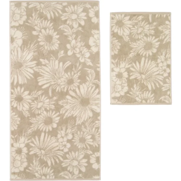 Am billigsten ✔️ Cawö Two-Tone Floral Duschtuch – 80×150 Cm – Beige ? 3