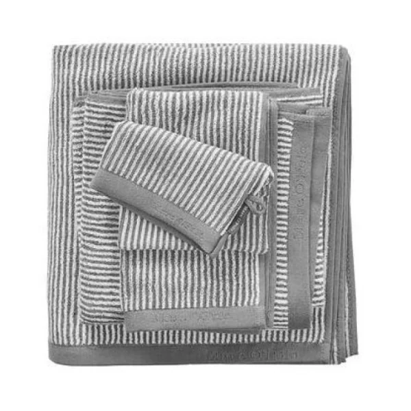 Auslauf ? Marc O’Polo Timeless Tone Stripe Duschtuch – 70×140 Cm – Grey/white ? 1