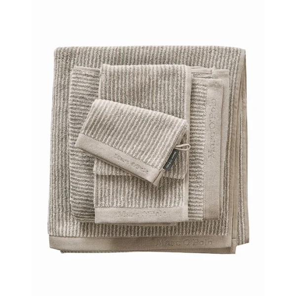 Am billigsten ✨ Marc O’Polo Timeless Tone Stripe Duschtuch – 70×140 Cm – Beige/ White ? 1