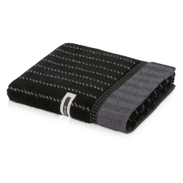 Blitzangebot ? Möve GENTLEMAN Nadelstreifen Mit Fischgrat-Bordüre Duschtuch – 80×150 Cm – Black-stone ? 1