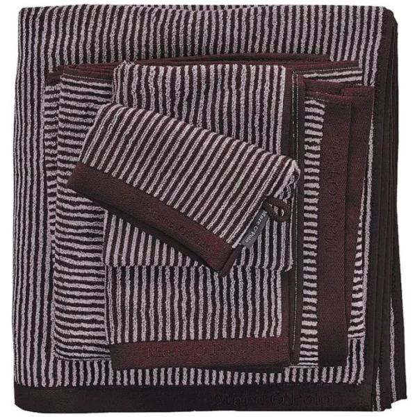 Großhandel ? Marc O’Polo Timeless Tone Stripe Duschtuch – 70×140 Cm – Aubergine / Lavender Mist ? 1