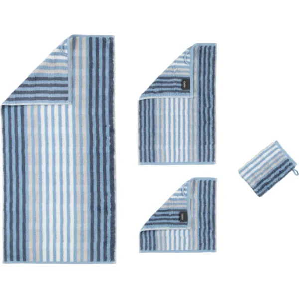 Am billigsten ? Cawö Noblesse Seasons Stripes Duschtuch – 80×150 Cm – Sky ? 4