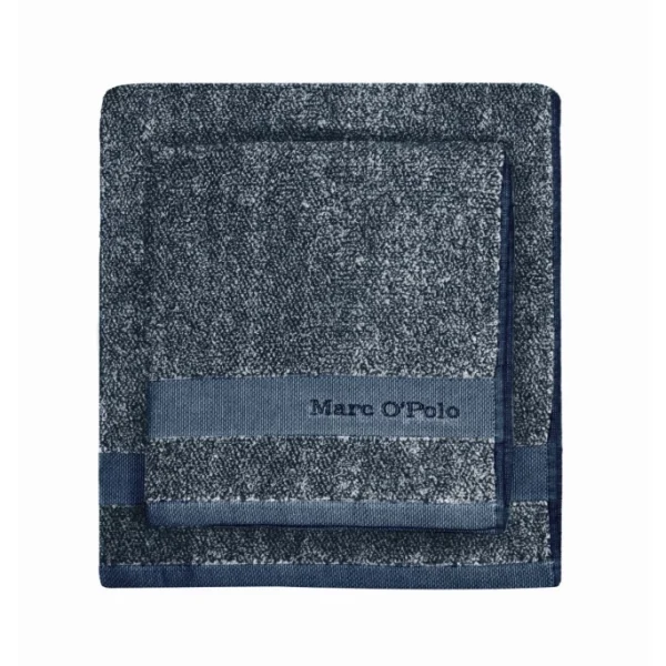 Auslauf ? Marc O’Polo Melange Duschtuch – 70×140 Cm – Marine/light Silver ? 1